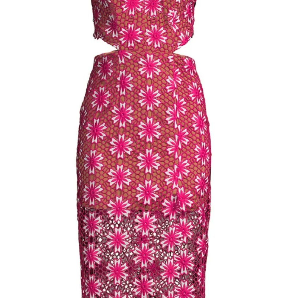 Elliatt Dymas Cut-Out Lace Midi - Dress Fuscia, Small